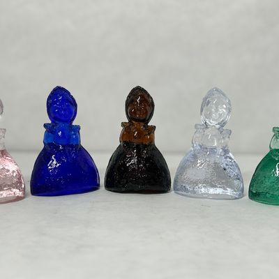 HEISEY PRESSED GLASS COLONIAL FIGURINES