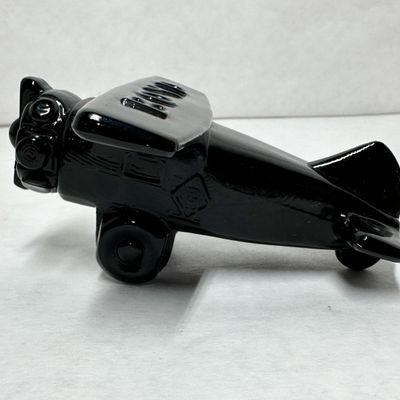 BOYD BLACK GLASS AIRPLANE, CIRCA 1980