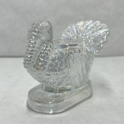 MOSSER IRIDESCENT GLASS TURKEY TOOTHPICK HOLDER
