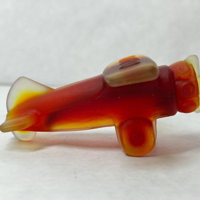BOYD AMBERINA SATIN GLASS AIRPLANE