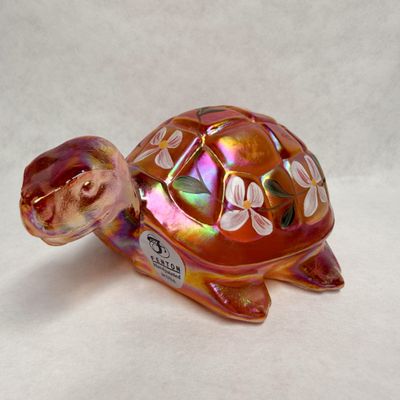 FENTON IRIDESCENT GLASS TURTLE FIGURINE