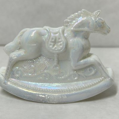BOYD IRIDESCENT GLASS ROCKING HORSE 1982