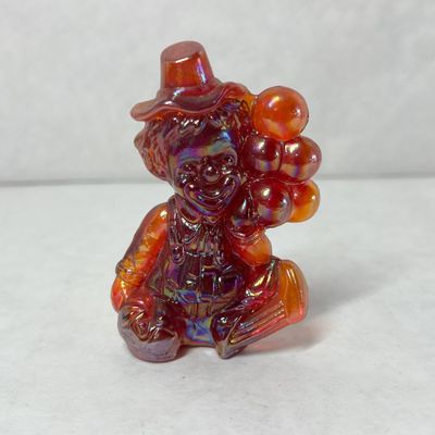 RED CARNIVAL GLASS DAISY CLOWN 1981