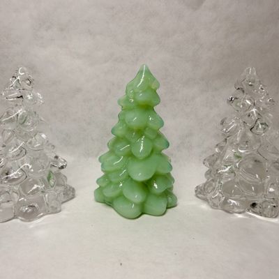 MOSSER MINI TRIO OF GLASS CHRISTMAS TREES