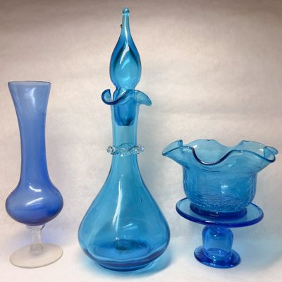 VINTAGE BLUE ART GLASS COLLECTION