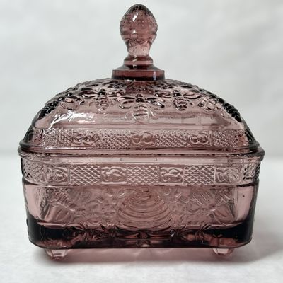IMPERIAL AMETHYST GLASS BEE BOX