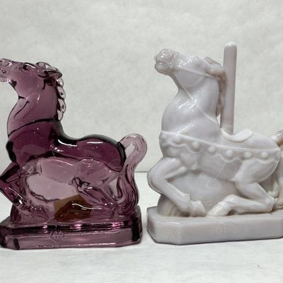 BOYD CAROUSEL HORSE PAIR PURPLE
