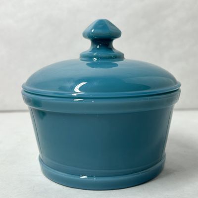 MOSSER GEORGIA BLUE GLASS BUTTER TUB