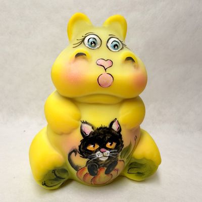 MICHELLE KIBBE HAND-PAINTED CUSTARD HIPPO, 2021 53/55