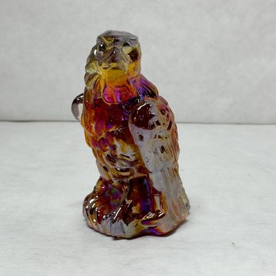 BOYD BERNIE EAGLE IRIDIZED CARNIVAL GLASS FIGURINE