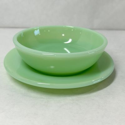 MOSSER JADEITE GLASS BOWL AND SAUCER