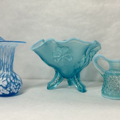 DUGAN AND FENTON BLUE GLASS