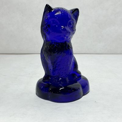 BOYD COBALT BLUE GLASS KITTEN, VINTAGE