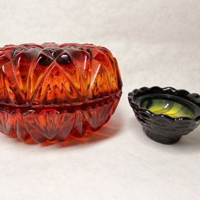 BOYD AMBERINA AND SLAG GLASS, C.1960
