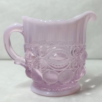 MOSSER PINK SLAG GLASS EYEWINKER CREAMER