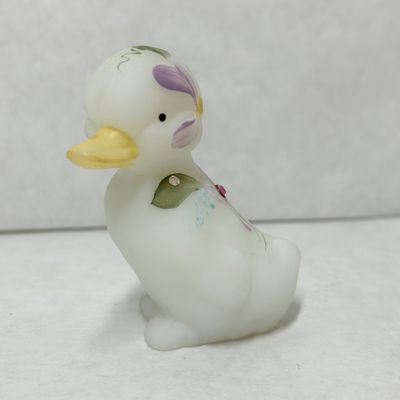 FENTON HAND PAINTED SATIN GLASS DUCKLING