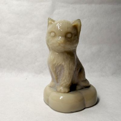BOYD SANDPIPER SLAG SITTING KITTEN PILLOW GLASS