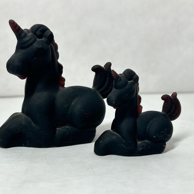 BOYD BLACK RUBY GLASS UNICORNS