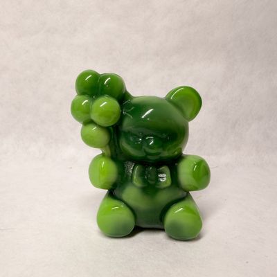BOYD GREEN SLAG GLASS BEAR