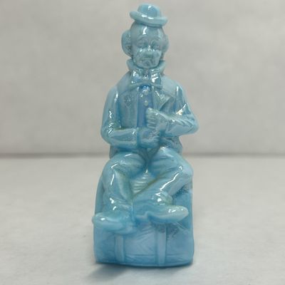 MOSSER BLUE SLAG CLOWN FIGURINE 1982