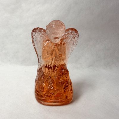 BOYD PEACH URANIUM GLASS ANGEL