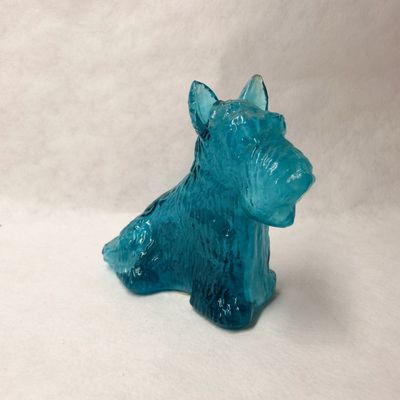 BLUEBERRY SWIRL URANIUM GLASS SCOTTIE DOG