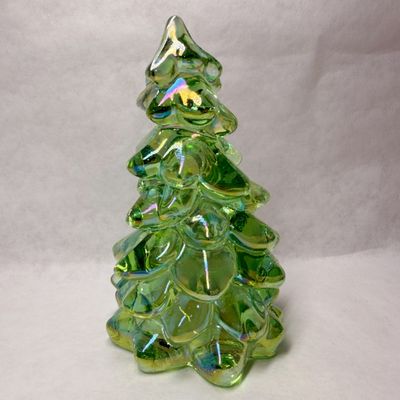MOSSER IRIDESCENT GREEN GLASS CHRISTMAS TREE