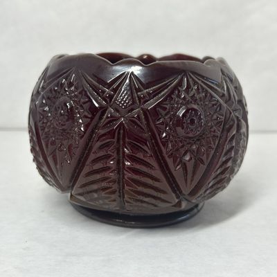 FENTON PIGEON BLOOD GLASS ROSE BOWL