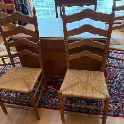 Sale Photo Thumbnail #116: Tell city dining table and 4 chairs.