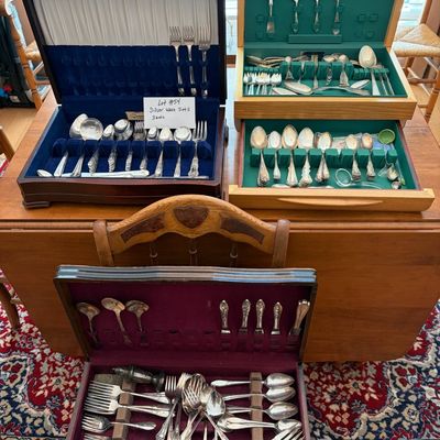 Sale Photo Thumbnail #18: Several sets of silverware.  Silver plate.