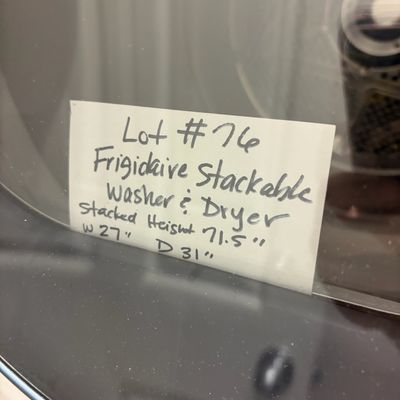 Sale Photo Thumbnail #5: Frigidaire stackable washer and dryer
