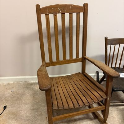 Sale Photo Thumbnail #12: Antique wooden chairs and sled.