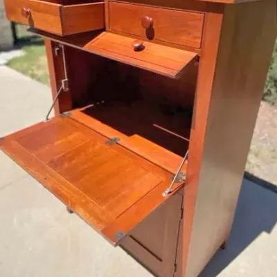 Sale Photo Thumbnail #2: Ethan Allen chest in photo 1 with drop down desk top showing