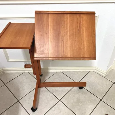 Sale Photo Thumbnail #9: LEVENGER teak table showing how it can adjust