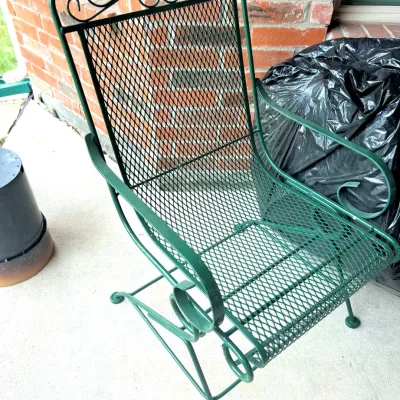 Sale Photo Thumbnail #111: Metal spring rocking chair.  We have the matching lounger and will get photo of it up soon