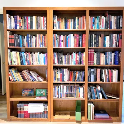 Sale Photo Thumbnail #7: LOTS of books!  (Only the far left bookcase will be for sale) 