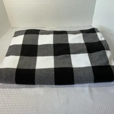 Black, Gray & White Buffalo Plaid Blanket