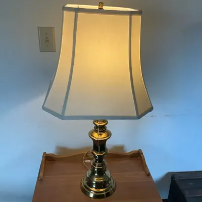 Vintage Brass Table Lamp with Tailored Shade
