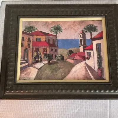 John & Elli Milan “Small Palisades (Palisades I)” Framed Coastal Landscape Print