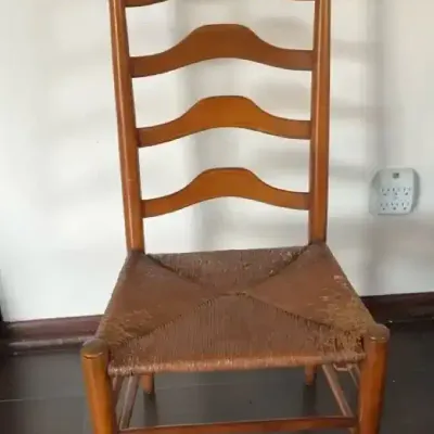 Warm-toned wooden ladderback chair