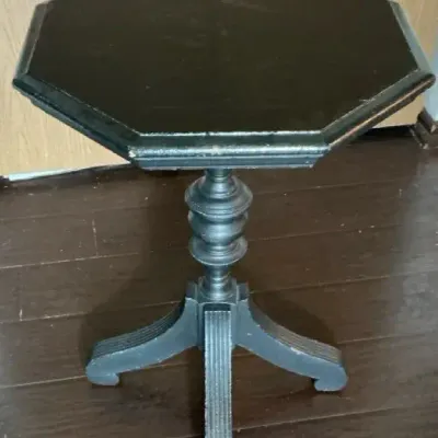 Vintage Black Chippendale-Style Accent Table