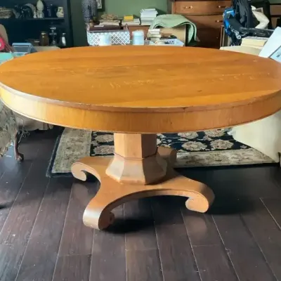 Solid Oak Pedestal Dining Table