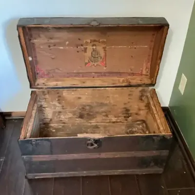 Antique Dome Top Steamer Trunk