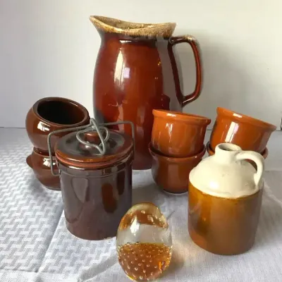 Hull Oven Proof Stoneware Pitcher, Crocks, Ramekins & Kitchen Decor
