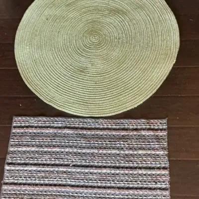 Round Beaded Table Decor & Accent Rug