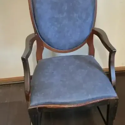 Blue Upholstered Accent Armchair