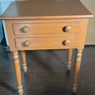 Wooden Two-Drawer Accent Table