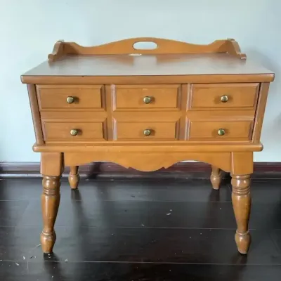 Warm-toned wooden accent chest