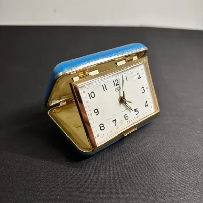 Vintage Elgin Mechanical Wind-Up Travel Alarm Clock – Working