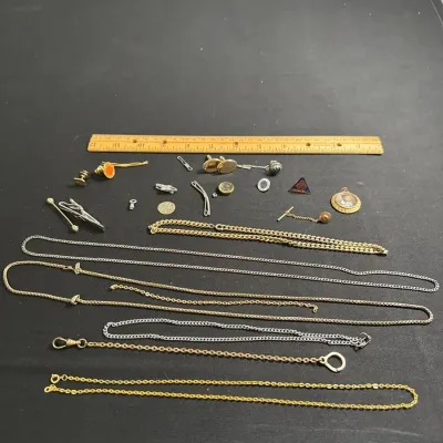 Assorted Jewelry & Accessories Bulk Lot – Necklaces, Chains, Pins & More